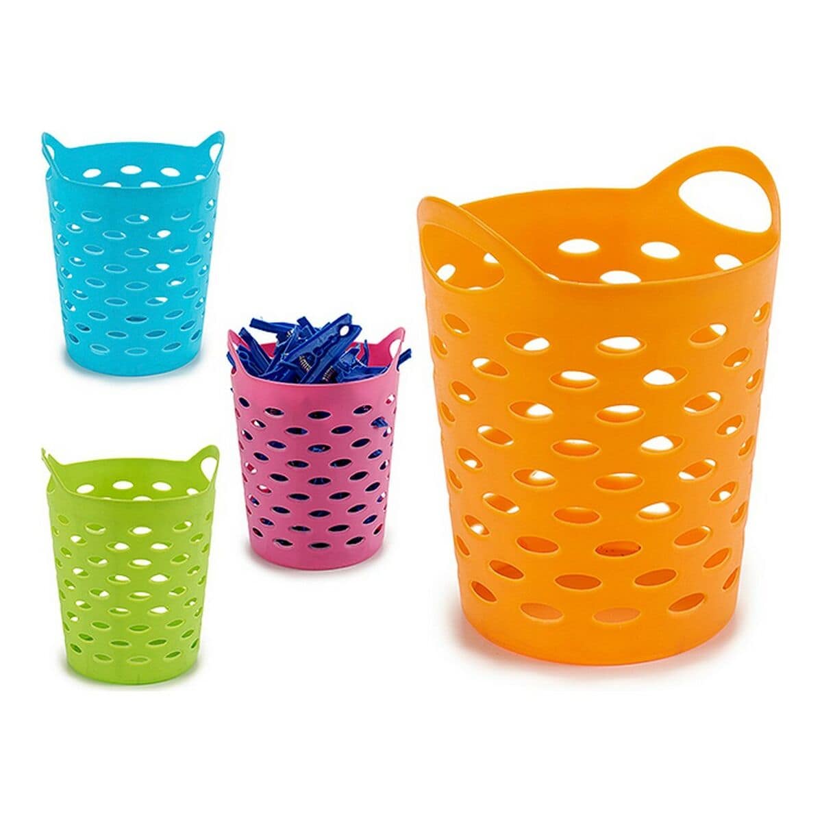 Cesta Multiusos 8430852308030 Azul Rosa Naranja Amarillo Plástico 14 x 17 x 14 cm 2 S3601393_1