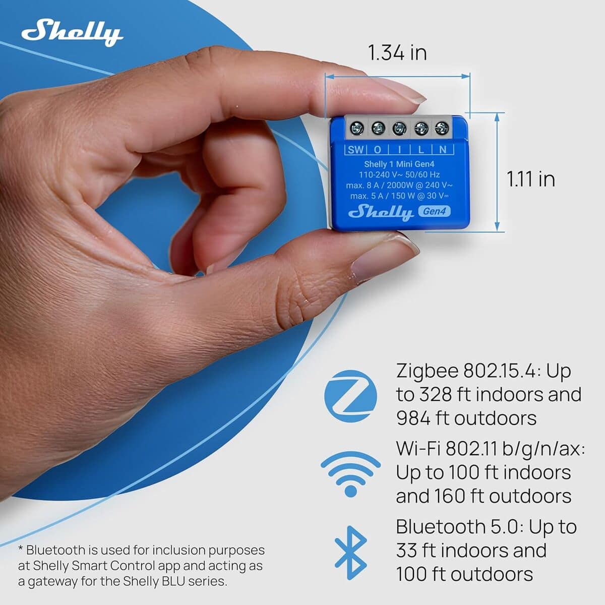 Shelly Módulo switch Mini 1 Gen4 Wi-Fi BT 6 M1300785_5