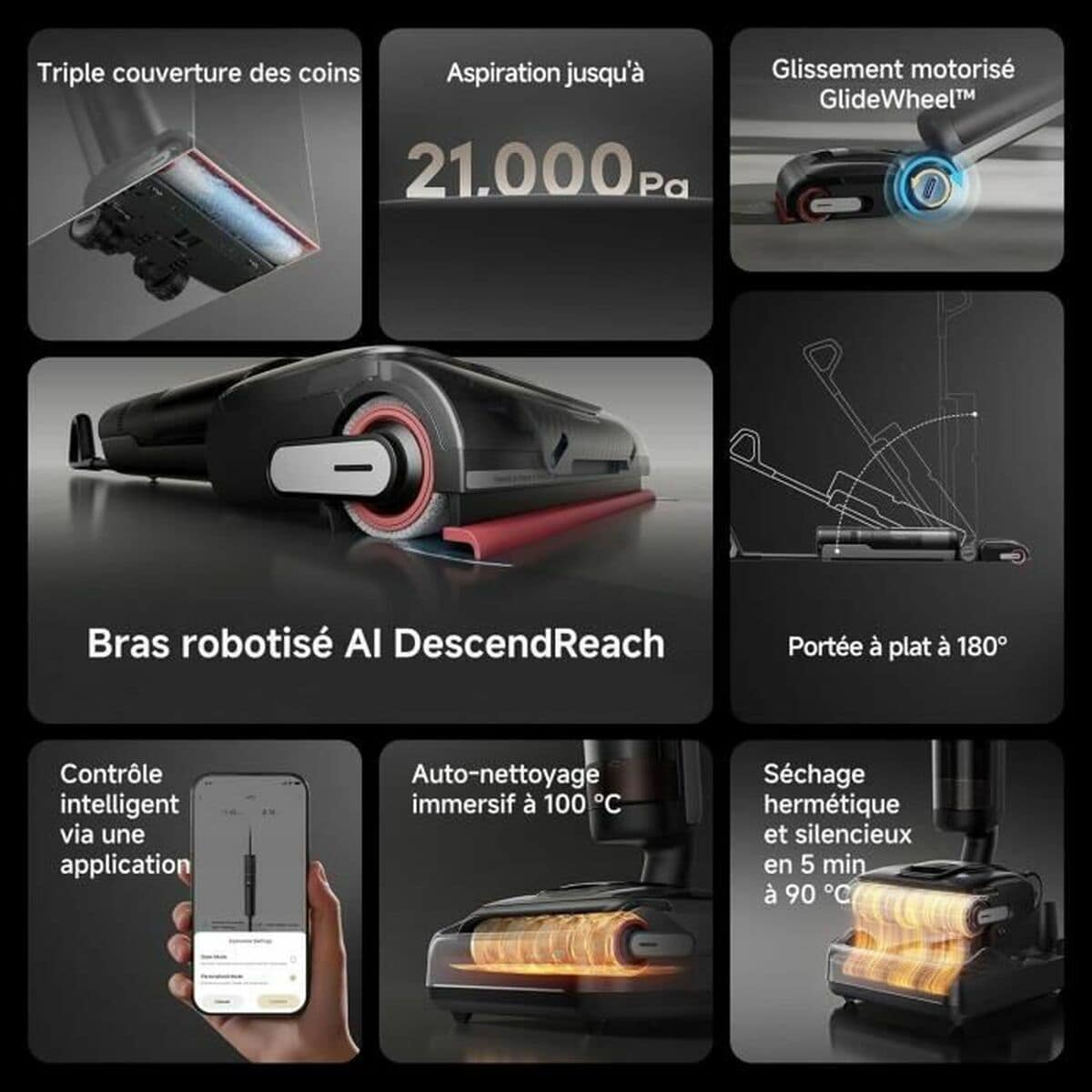 Dreame Aspirador Escoba H15 Pro Wet and Dry 400 W 0,7 l Autolimpieza y Pantalla 16 S71022847_15