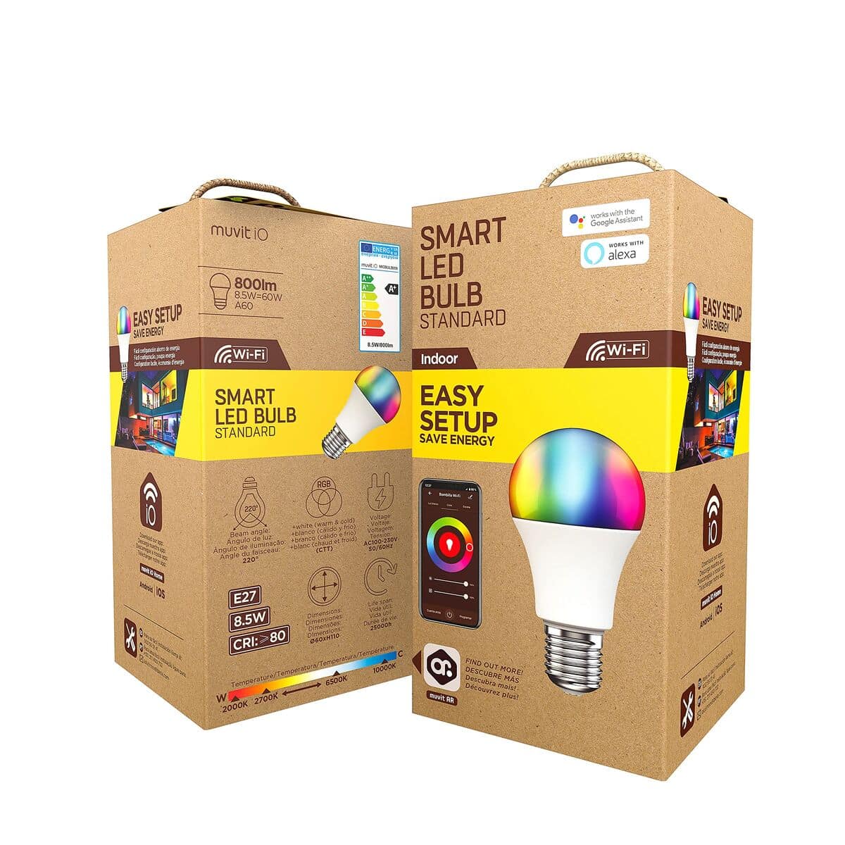 muvit iO bombilla inteligente A60 E27/9W/806lm RGB+Blancos D60*H110 9 M1300328_8