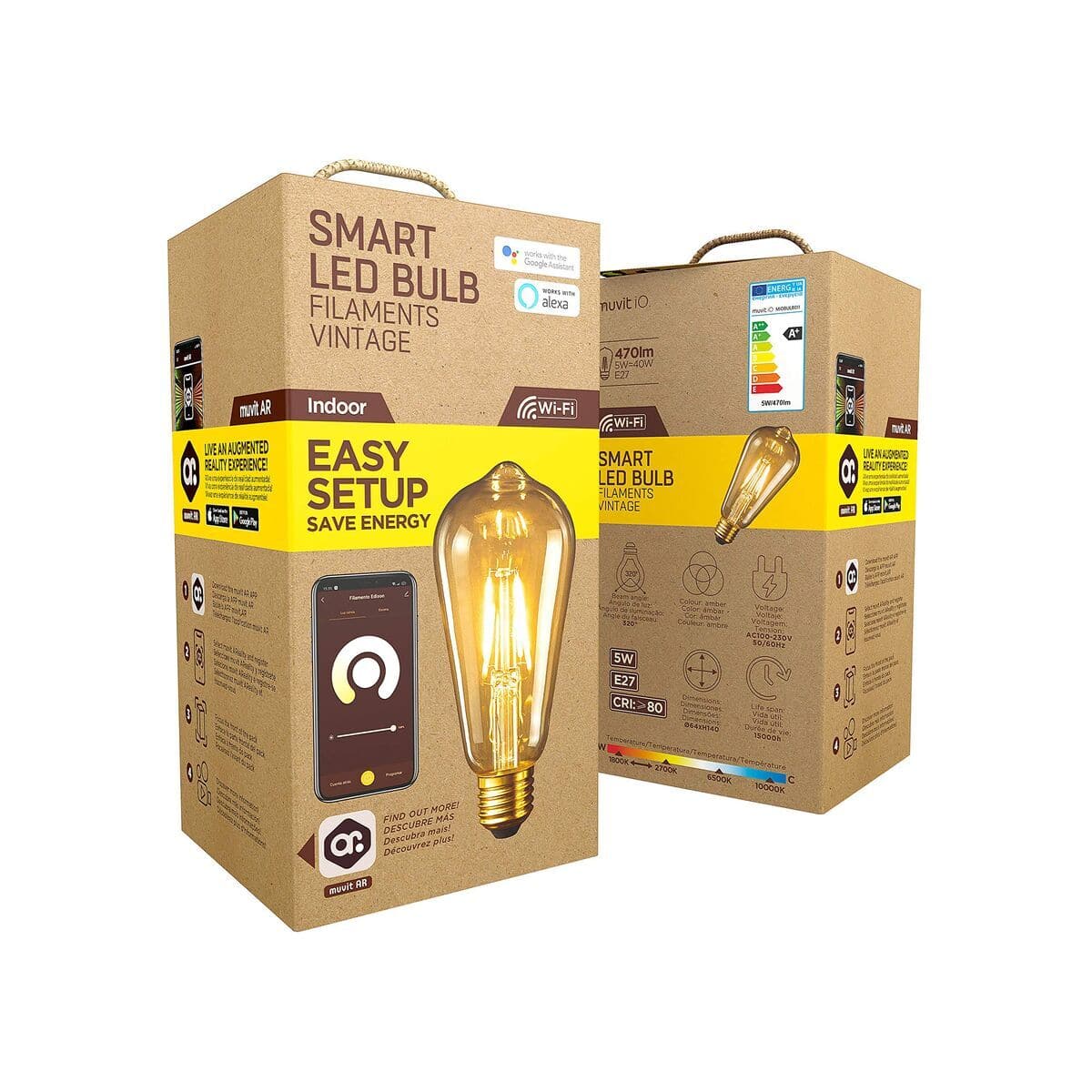 Bombilla Inteligente Muvit iO 5 W E27 1800 K 2700 K 480 Lm Wi-Fi 10 M1300329_9