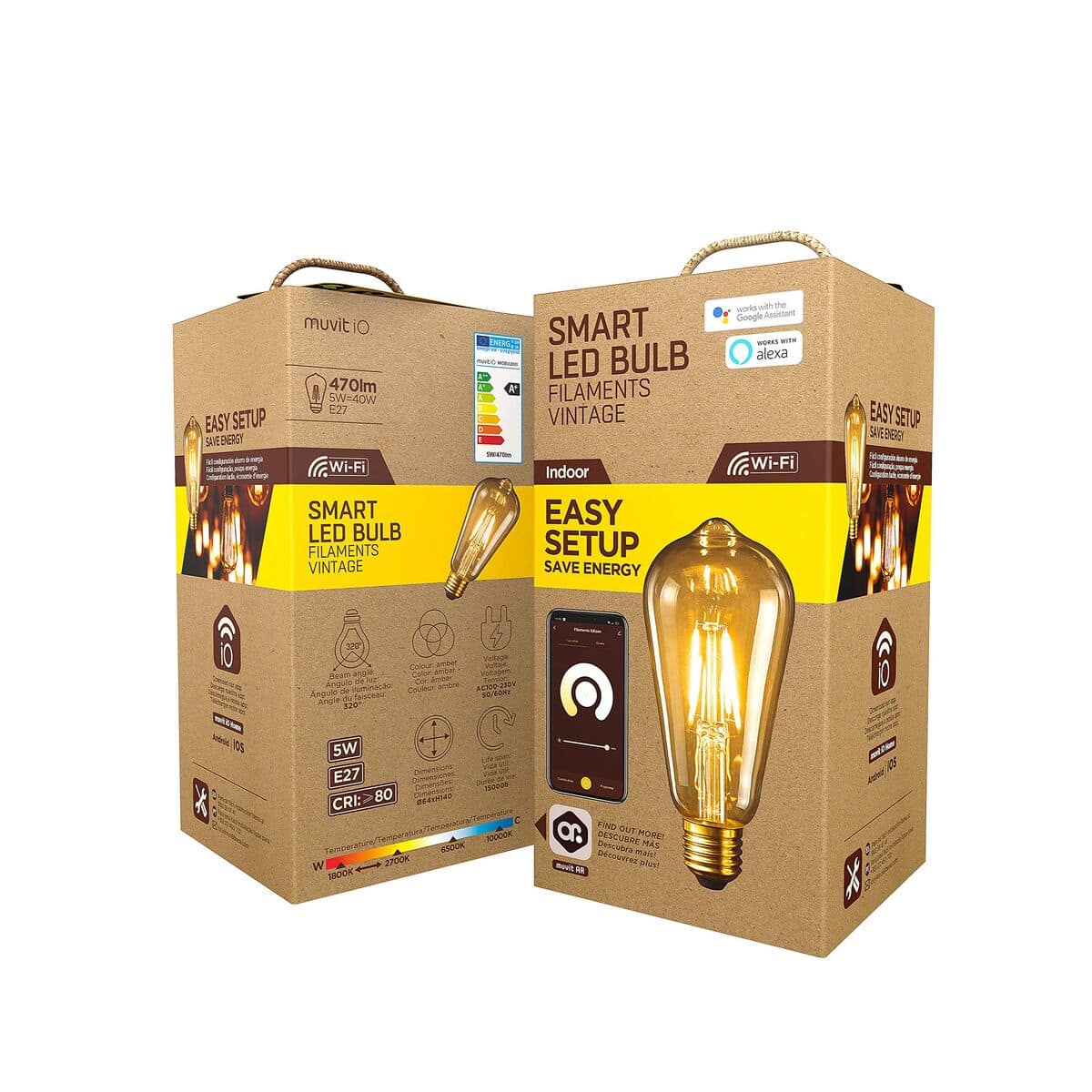 Bombilla Inteligente Muvit iO 5 W E27 1800 K 2700 K 480 Lm Wi-Fi 7 M1300329_6