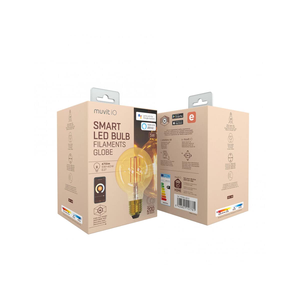 Bombilla Inteligente Muvit iO 5 W E27 1800 K 2700 K 480 Lm Wi-Fi 5 M1300330_4