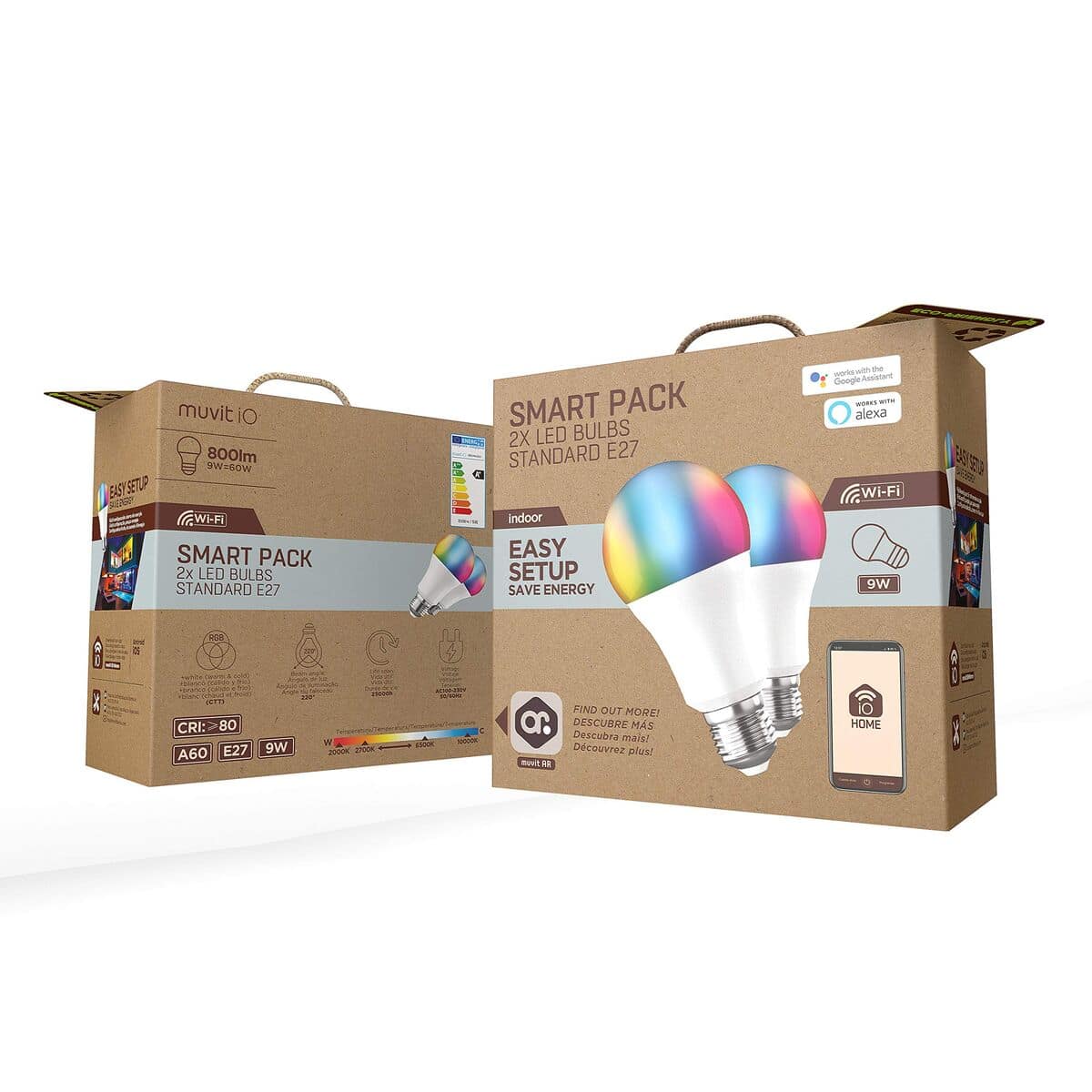 muvit iO pack 2 Bombillas A60, E27 800lm, 9W, RGB+CCT, D60* H118 10 M1300356_9