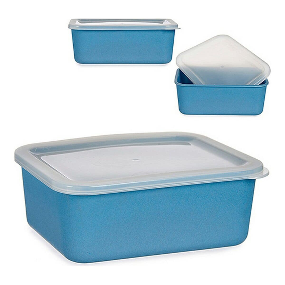 Caja de Almacenaje con Tapa Azul oscuro Bambú Melamina Almidón de maíz 2 S3606937_1