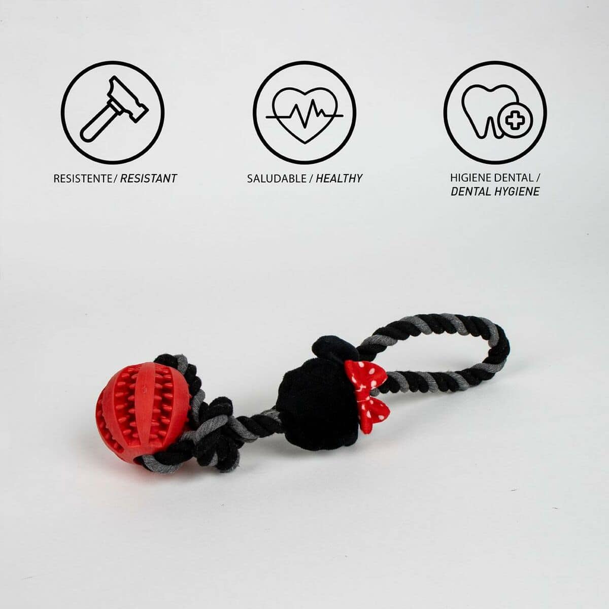 Juguete para perros Minnie Mouse Rojo Poliéster Algodón TPR 10 x 30 x 7 cm 7 x 30 x 10 cm 4 S0741808_3