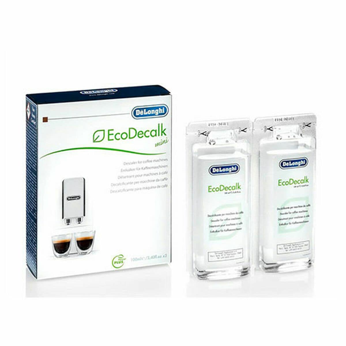 Descalcificador DeLonghi EcoDecalk 2x100ml 2 x 100 ml Descalcificador para Cafeteras 1 S0467399_0