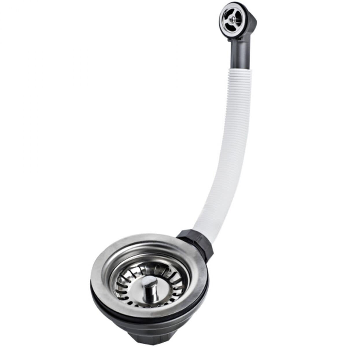 Válvula para fregadero con Rebosadero Flexible Teka 61001302 Plata Acero Inoxidable 1 S0444041_0