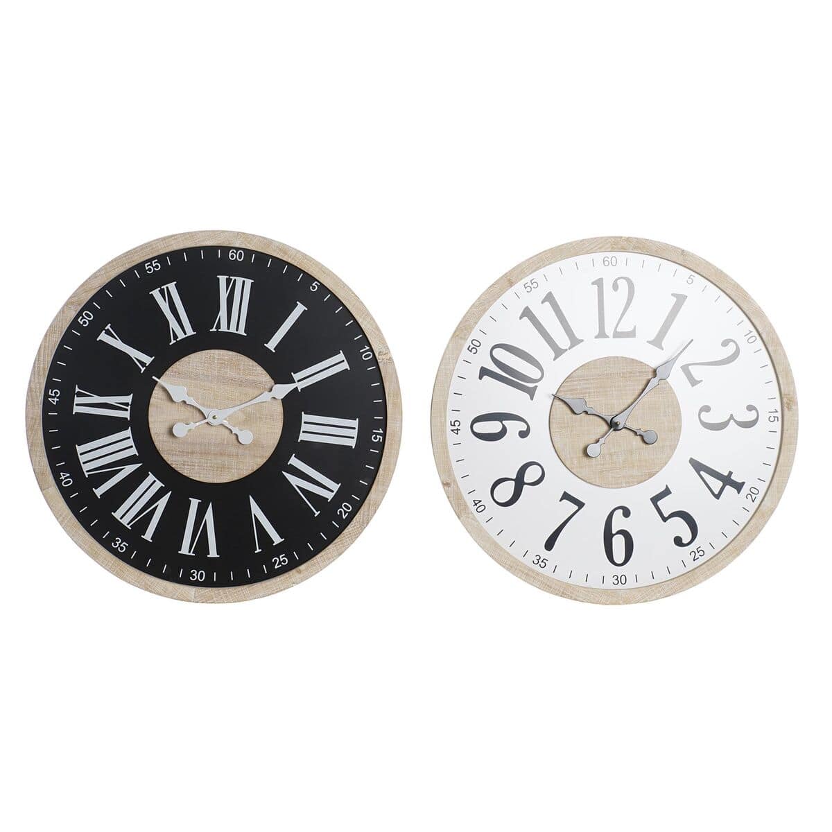 Reloj de Pared DKD Home Decor Negro MDF Blanco (60 x 4,5 x 60 cm) 1 S3037717_0