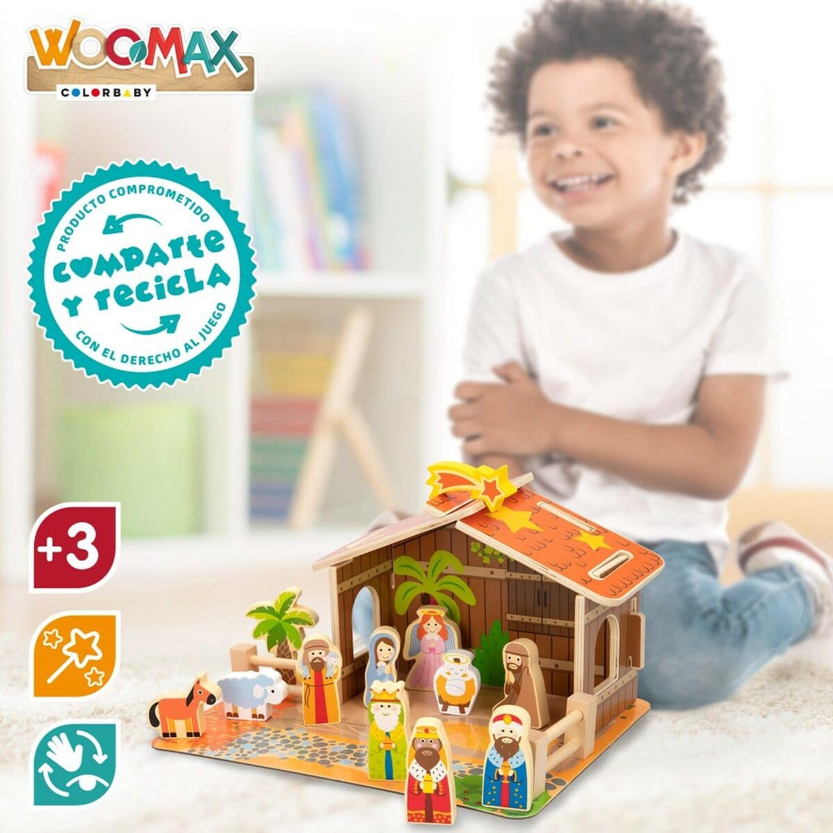 Belén de Navidad Woomax Madera 29,5 x 16,5 x 22 cm (20 Piezas) (6 Unidades) 4 S8900196_3