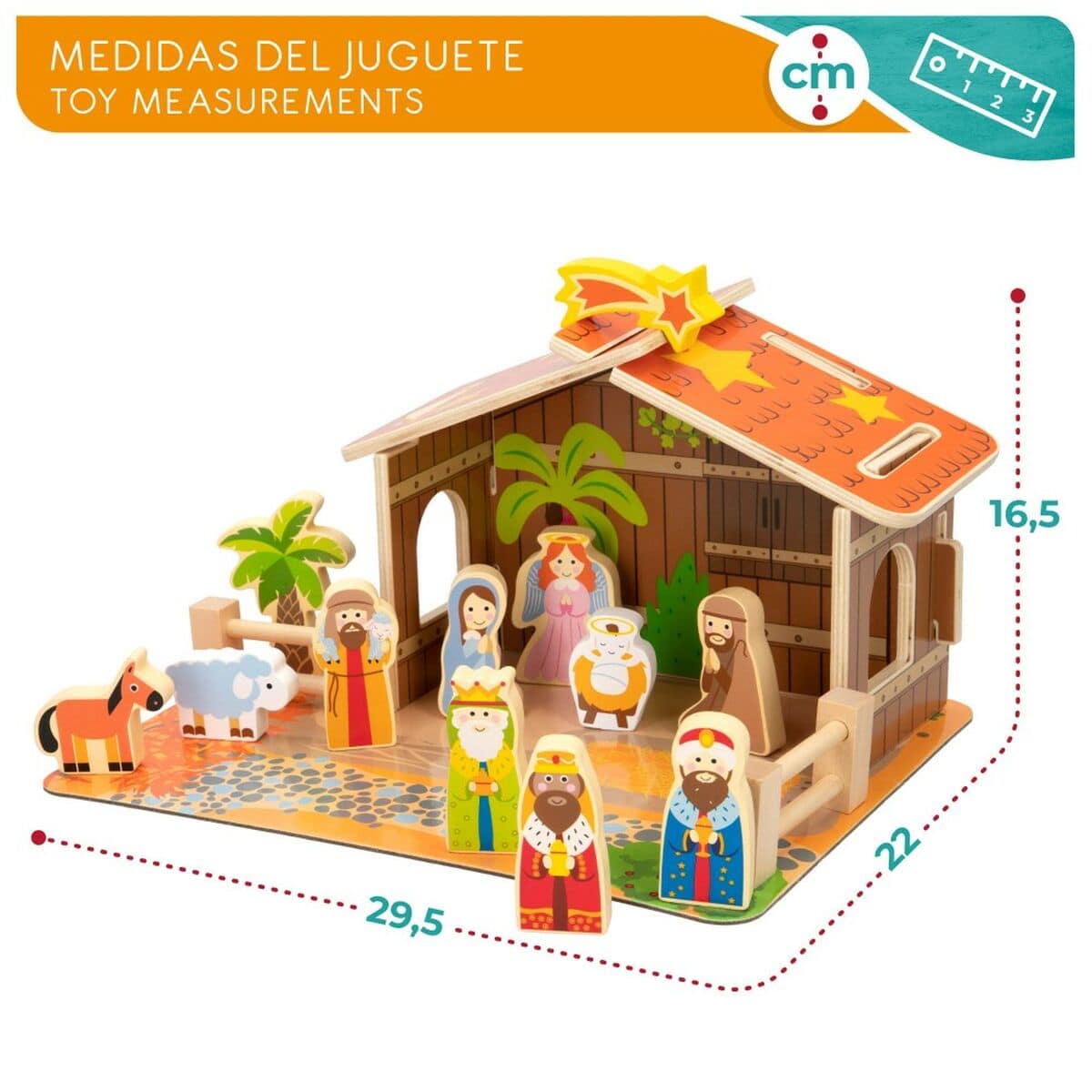 Belén de Navidad Woomax Madera 29,5 x 16,5 x 22 cm (20 Piezas) (6 Unidades) 5 S8900196_4