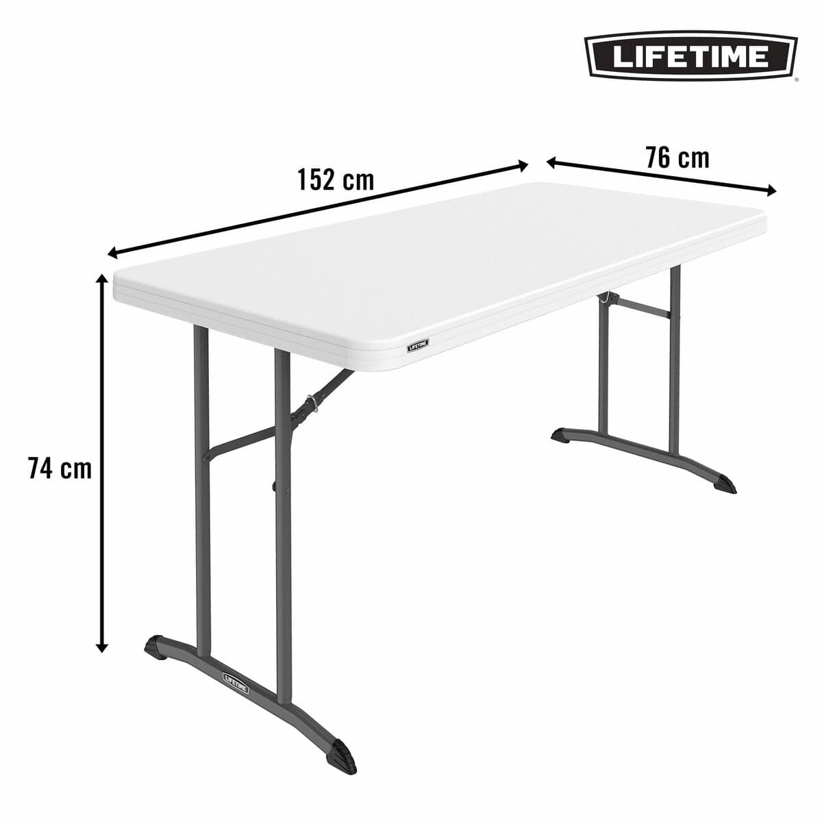 Mesa Plegable Lifetime Blanco 152 x 74 x 76 cm 5 S8906512_4