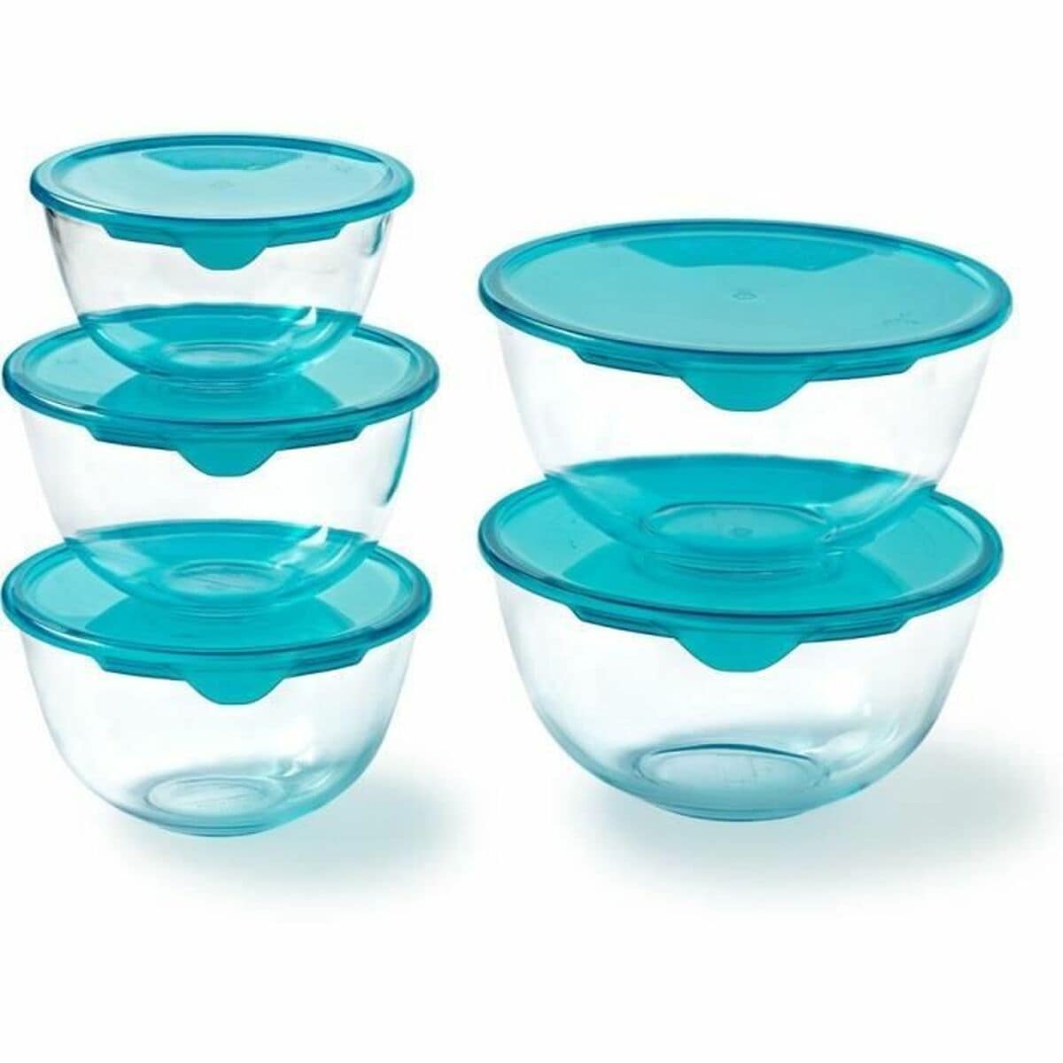 Set de Fiambreras Pyrex Transparente Turquesa 5 Piezas 1 S71022382_0