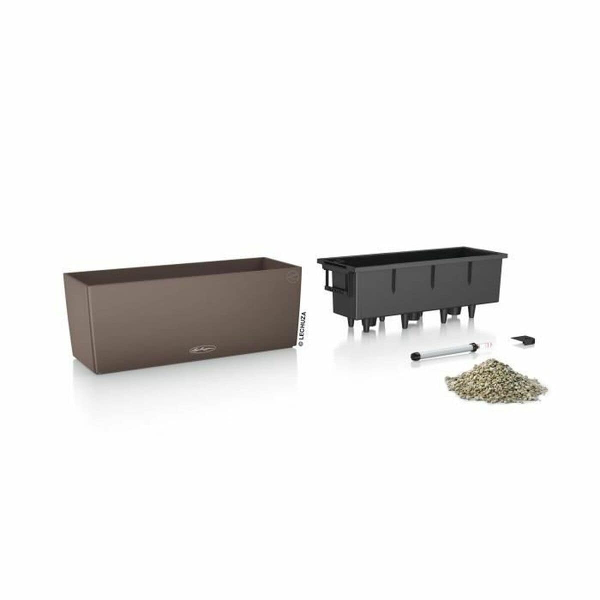 Maceta Lechuza Marrón Negro Polipropileno 5 S71018824_4