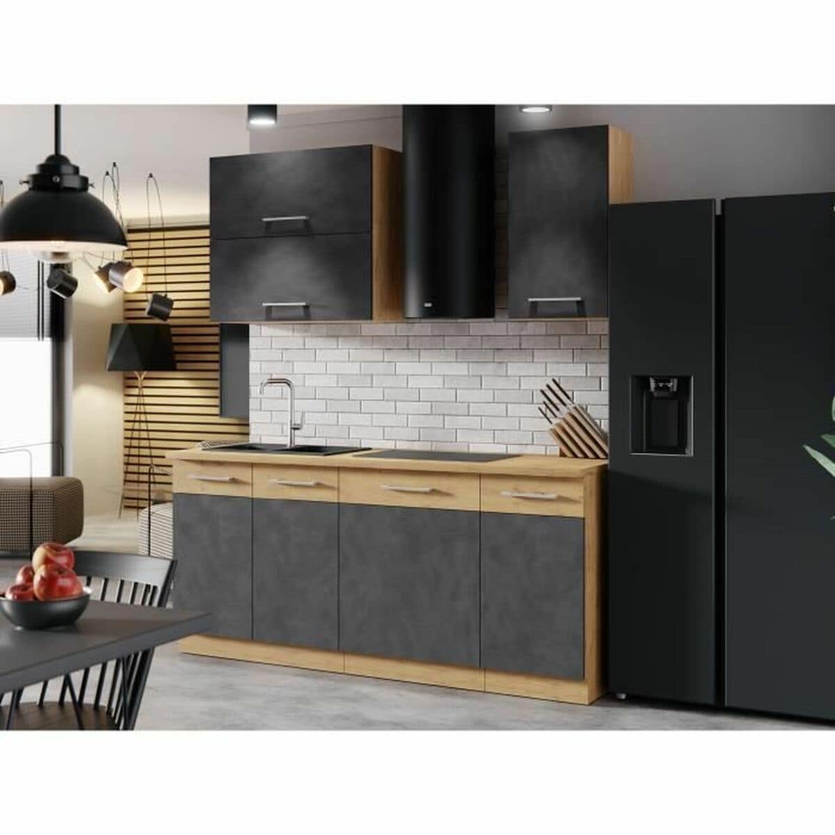Mueble de cocina ROCK Gris 58 x 72 cm 3 S7194287_2