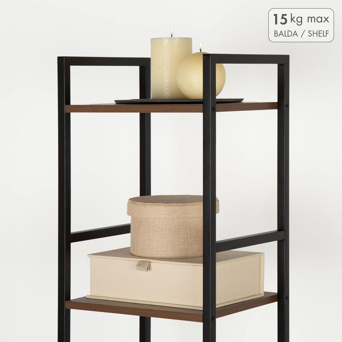 Estantería Max Home Hierro Madera MDF 5 Estantes 30 X 144 X 24 CM 3 S8907438_2