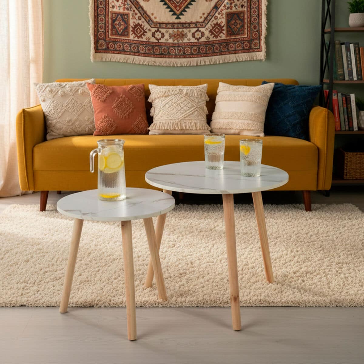 Juego de 2 mesas Max Home Blanco 48 x 45 x 48 cm 5 S8907451_4