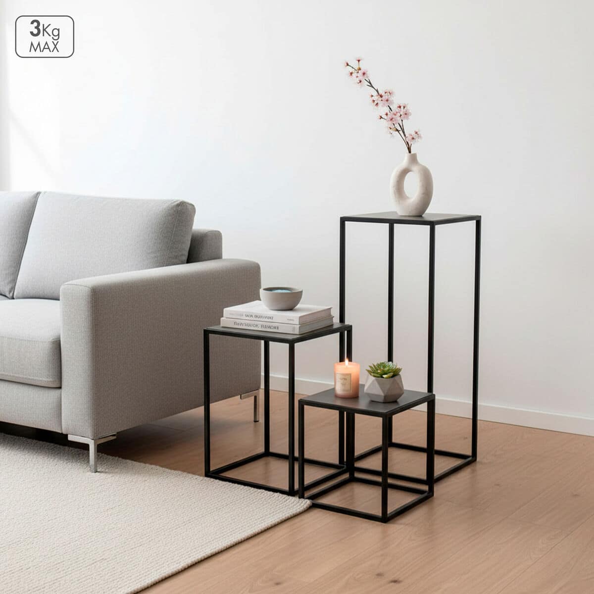 Juego de 3 Mesitas Max Home 30 x 90 x 30 cm 3 S8907453_2