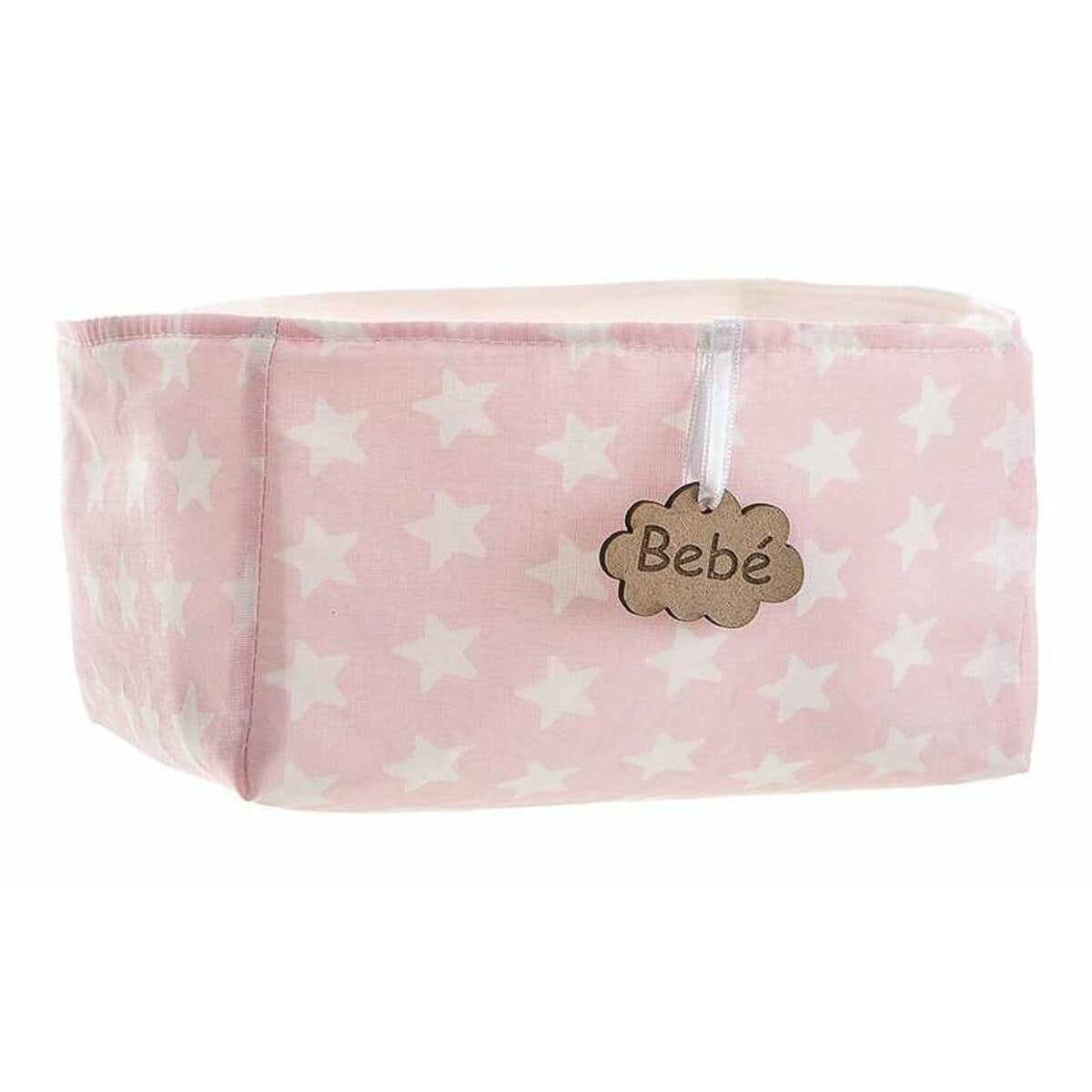 Cesta Rosa Estrellas 18 x 14 x 10,5 cm 1 S2431842_0