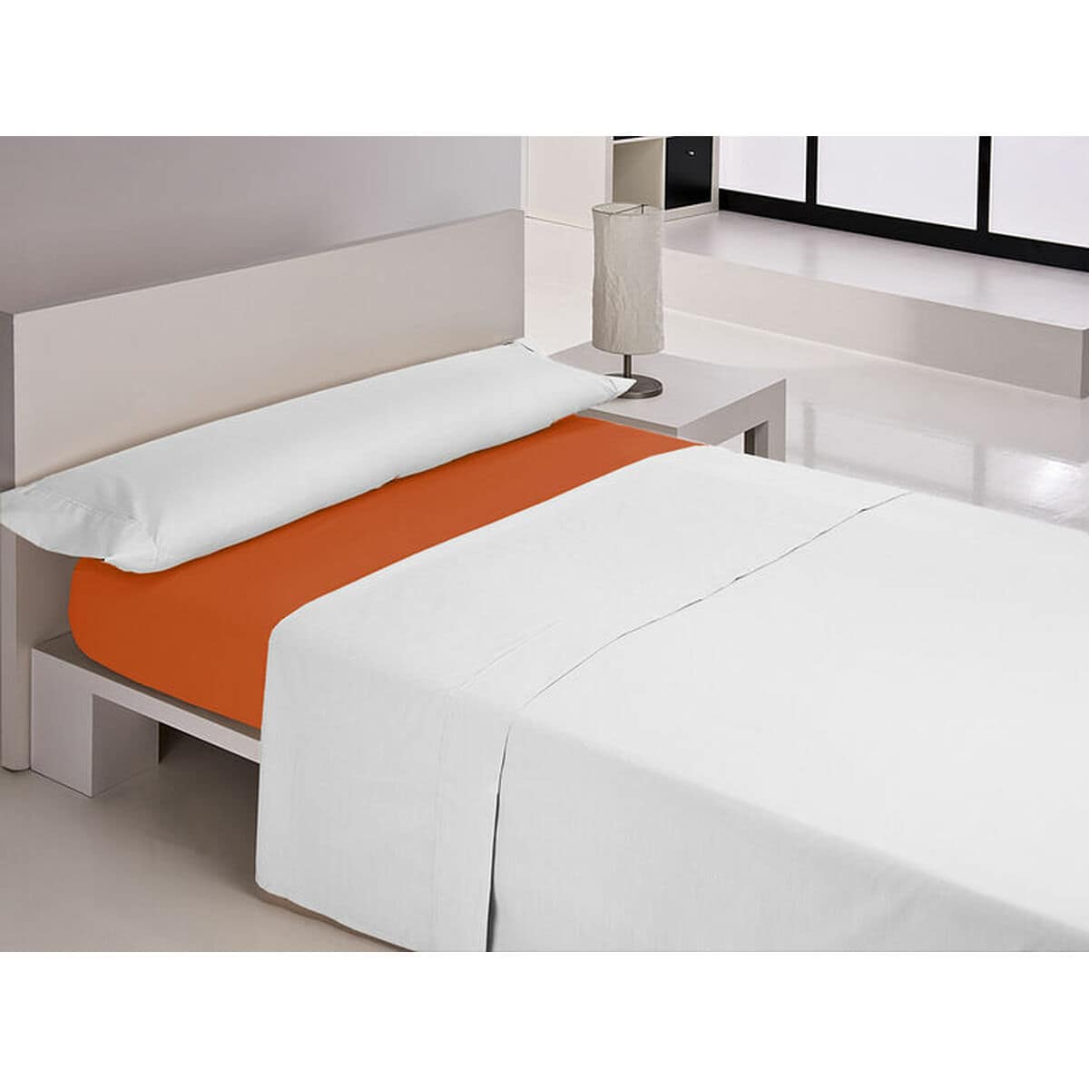 Sábana Bajera Ajustable Happy Home MIX COLORS Naranja Cama de 90 90 x 200 + 30 cm 1 D2101358_0