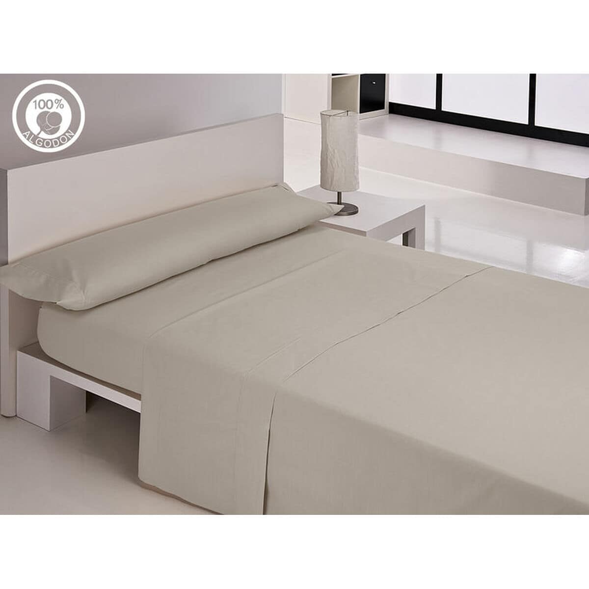 Juego de Sábanas Hosteline IRIS PREMIUM Gris Perla Cama de 160 1 D2100765_0